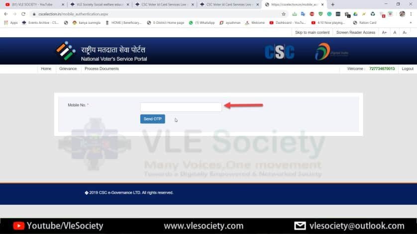 csc duplicate voter id print registration vle society